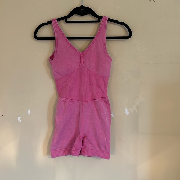 Target Pants - Pink bodysuit with shorts
